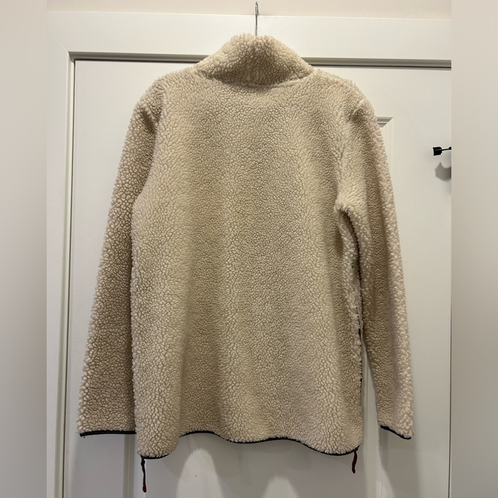 LL Bean Signature Sherpa Pullover Fleece Cream Cozy Mock Neck Outdoor Sweater - Picture 5 of 6